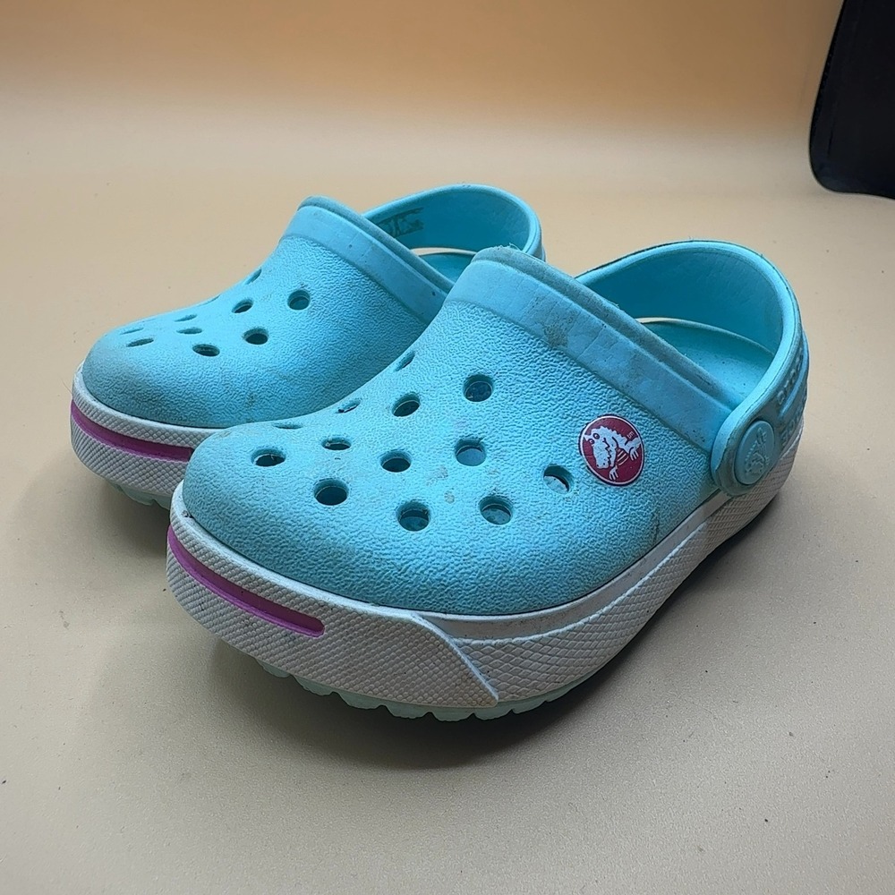 Crocs Crocband Clog Light Blue Pink Kids Toddler Size 4C5